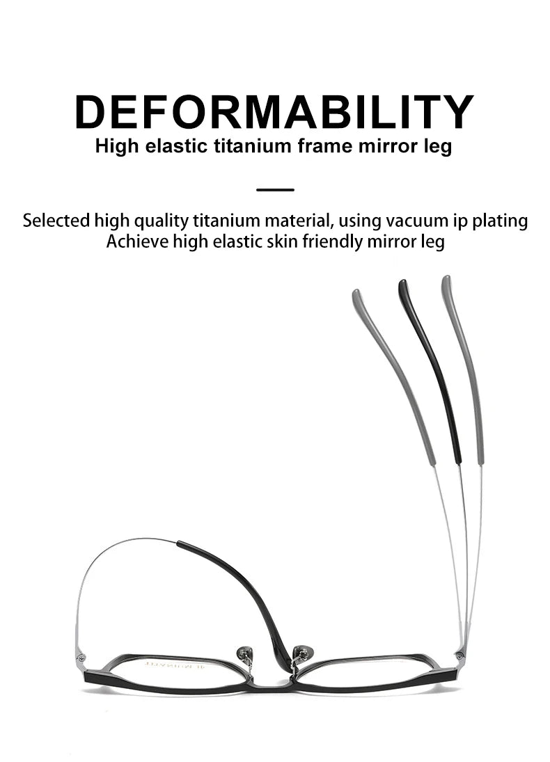 Anti-Blue Light Glasses - Ultra-Light Titanium Business Reading Glasses with CR-39 Lenses - ZOOMNSTORE