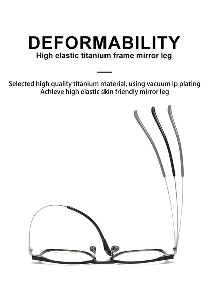 Anti-Blue Light Glasses - Ultra-Light Titanium Business Reading Glasses with CR-39 Lenses - ZOOMNSTORE