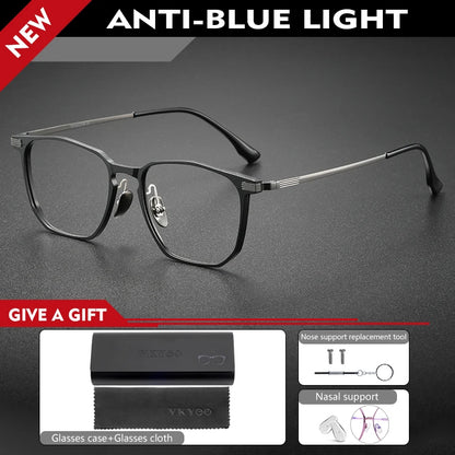 Anti-Blue Light Glasses - Ultra-Light Titanium Business Reading Glasses with CR-39 Lenses - ZOOMNSTORE