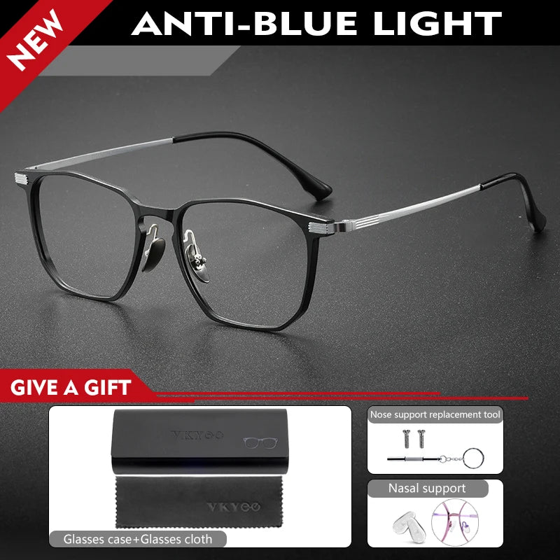 Anti-Blue Light Glasses - Ultra-Light Titanium Business Reading Glasses with CR-39 Lenses - ZOOMNSTORE