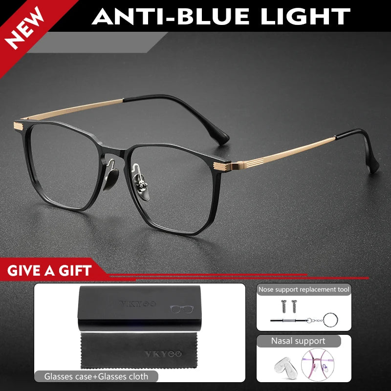 Anti-Blue Light Glasses - Ultra-Light Titanium Business Reading Glasses with CR-39 Lenses - ZOOMNSTORE