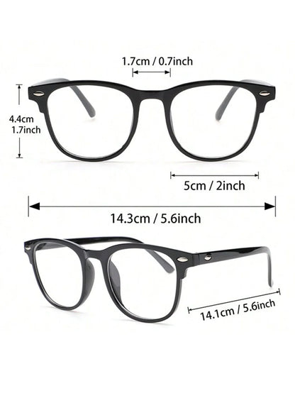 Anti Blue Light Glasses - Unisex Square Plastic Frames With Clear Lenses For School - ZOOMNSTORE