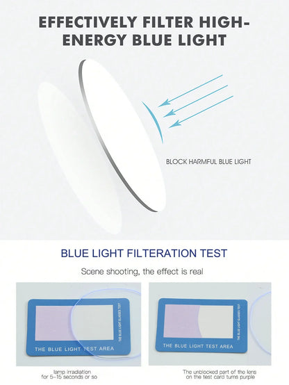 Anti Blue Light Glasses - Unisex Square Plastic Frames With Clear Lenses For School - ZOOMNSTORE