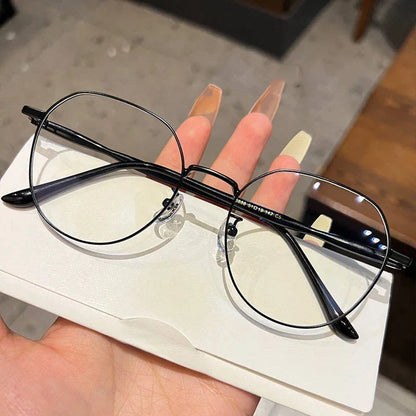 Anti Blue Light Glasses - Women's Clear Polygonal Metal Frame Eyewear - ZOOMNSTORE