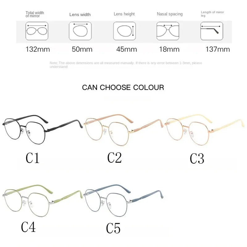 Anti Blue Light Glasses - Women's Clear Polygonal Metal Frame Eyewear - ZOOMNSTORE