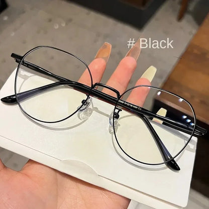 Anti Blue Light Glasses - Women's Clear Polygonal Metal Frame Eyewear - ZOOMNSTORE