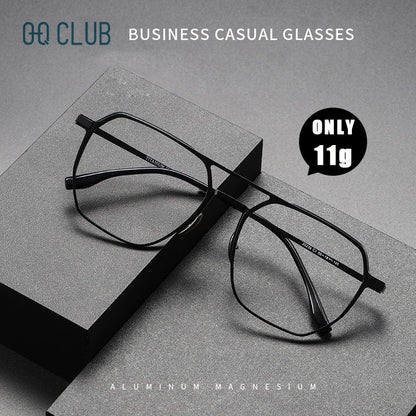 Anti-Blue Light Reading Glasses - Large Frame Aluminum Frame Eyewear With Custom Prescription Lenses - ZOOMNSTORE