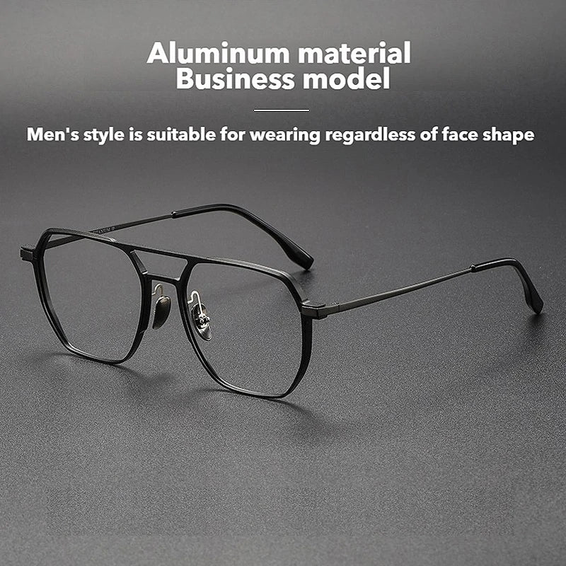 Anti-Blue Light Reading Glasses - Large Frame Aluminum Frame Eyewear With Custom Prescription Lenses - ZOOMNSTORE