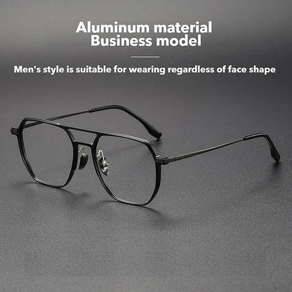 Anti-Blue Light Reading Glasses - Large Frame Aluminum Frame Eyewear With Custom Prescription Lenses - ZOOMNSTORE