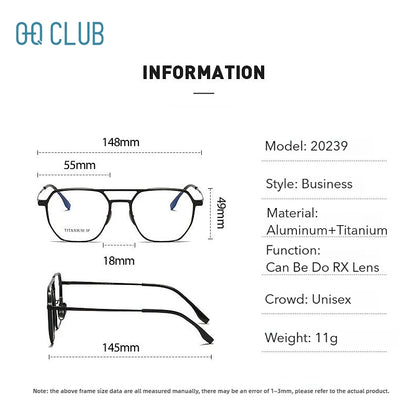 Anti-Blue Light Reading Glasses - Large Frame Aluminum Frame Eyewear With Custom Prescription Lenses - ZOOMNSTORE
