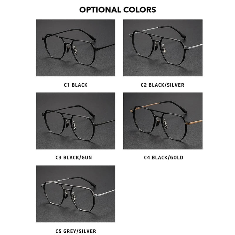 Anti-Blue Light Reading Glasses - Large Frame Aluminum Frame Eyewear With Custom Prescription Lenses - ZOOMNSTORE