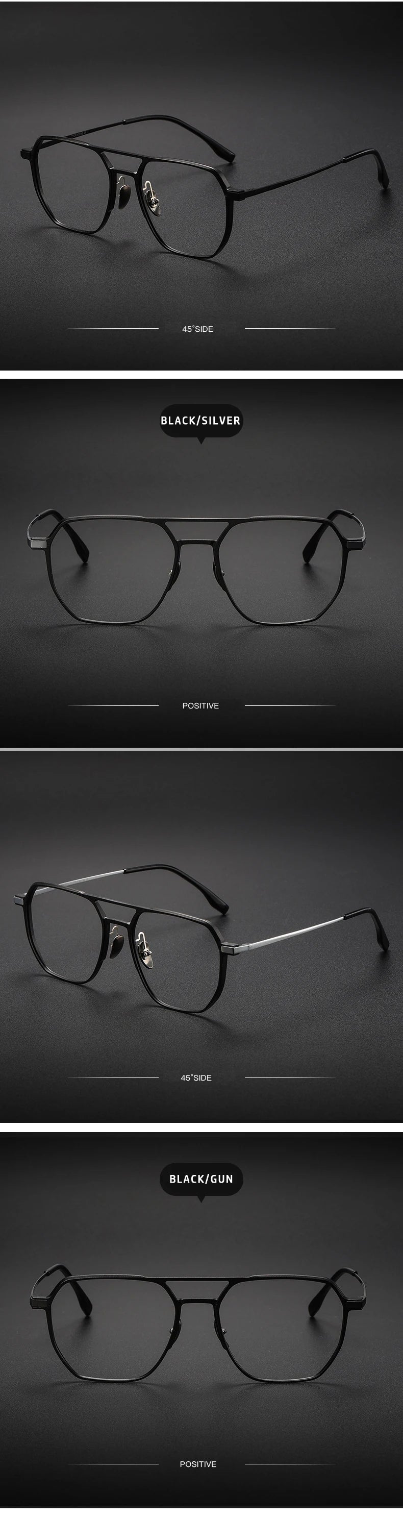 Anti-Blue Light Reading Glasses - Large Frame Aluminum Frame Eyewear With Custom Prescription Lenses - ZOOMNSTORE