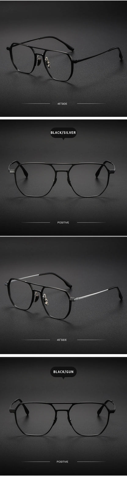 Anti-Blue Light Reading Glasses - Large Frame Aluminum Frame Eyewear With Custom Prescription Lenses - ZOOMNSTORE