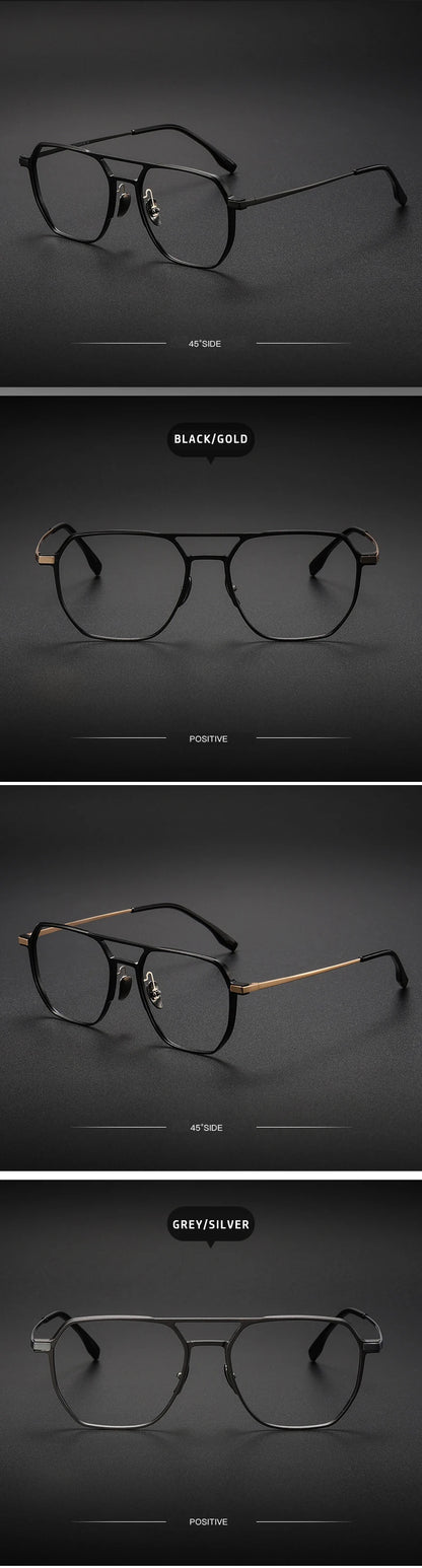 Anti-Blue Light Reading Glasses - Large Frame Aluminum Frame Eyewear With Custom Prescription Lenses - ZOOMNSTORE