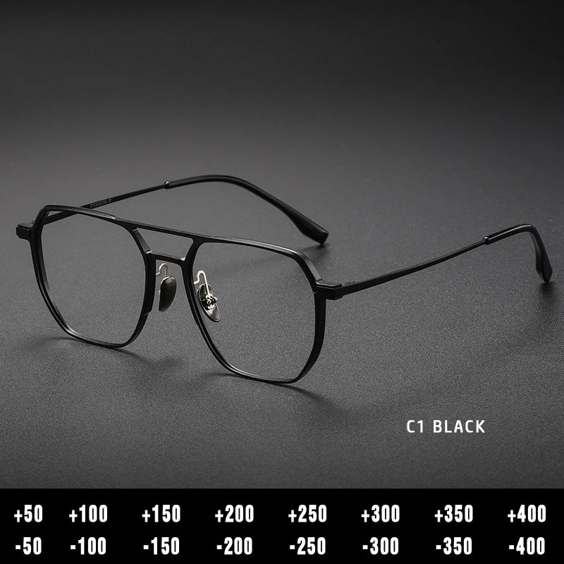 Anti-Blue Light Reading Glasses - Large Frame Aluminum Frame Eyewear With Custom Prescription Lenses - ZOOMNSTORE