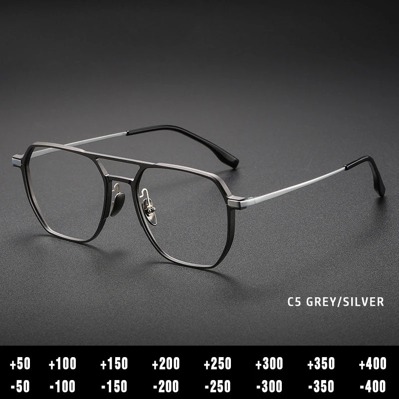 Anti-Blue Light Reading Glasses - Large Frame Aluminum Frame Eyewear With Custom Prescription Lenses - ZOOMNSTORE