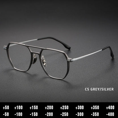 Anti-Blue Light Reading Glasses - Large Frame Aluminum Frame Eyewear With Custom Prescription Lenses - ZOOMNSTORE