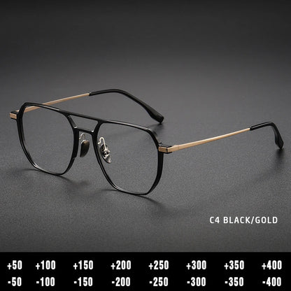 Anti-Blue Light Reading Glasses - Large Frame Aluminum Frame Eyewear With Custom Prescription Lenses - ZOOMNSTORE