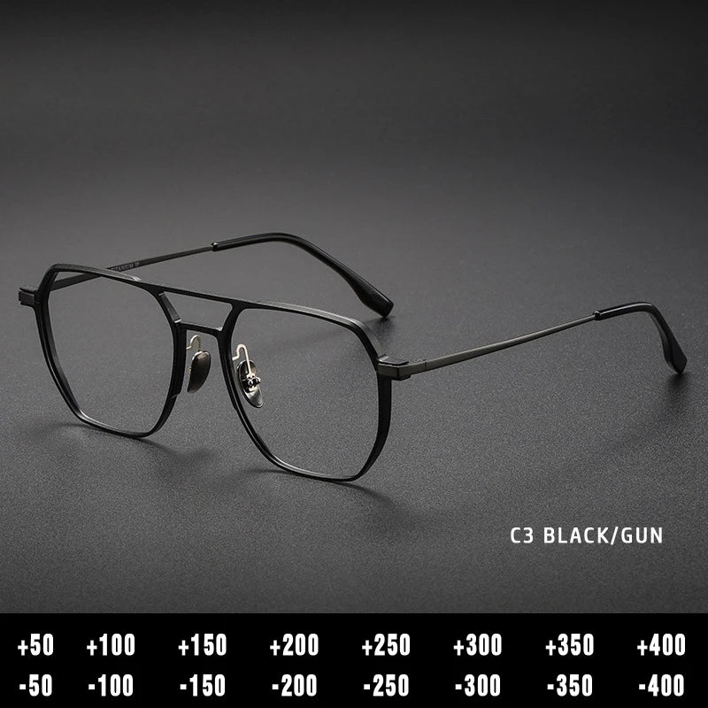 Anti-Blue Light Reading Glasses - Large Frame Aluminum Frame Eyewear With Custom Prescription Lenses - ZOOMNSTORE