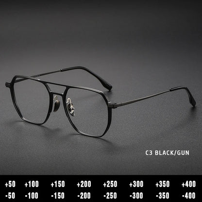 Anti-Blue Light Reading Glasses - Large Frame Aluminum Frame Eyewear With Custom Prescription Lenses - ZOOMNSTORE