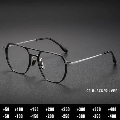 Anti-Blue Light Reading Glasses - Large Frame Aluminum Frame Eyewear With Custom Prescription Lenses - ZOOMNSTORE