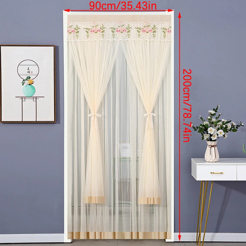 Anti Mosquito Door Curtain - Double Layer Lace Fabric Mosquito Net Screen - ZOOMNSTORE