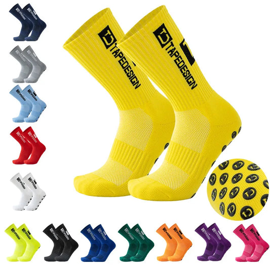 Anti Slip Football Socks - Mid Calf Non Slip Soccer Socks for Men Women | Grip - ZOOMNSTORE