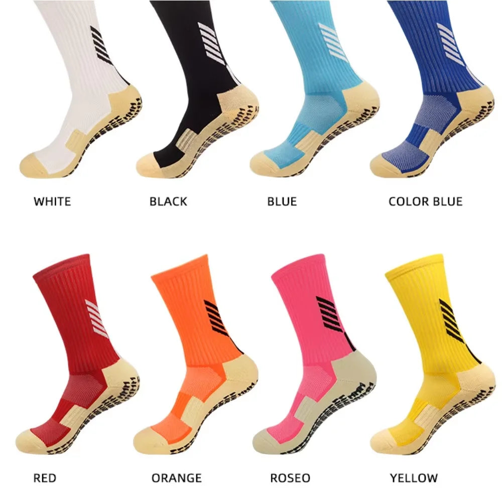 Anti Slip Football Socks - Professional Soccer Grip Medium Tube Cotton Socks For Men & Children - ZOOMNSTORE