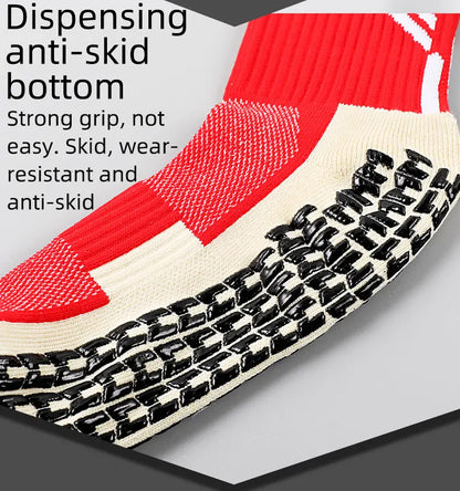 Anti Slip Football Socks - Professional Soccer Grip Medium Tube Cotton Socks For Men & Children - ZOOMNSTORE