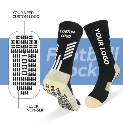 Anti Slip Football Socks - Professional Soccer Grip Medium Tube Cotton Socks For Men & Children - ZOOMNSTORE