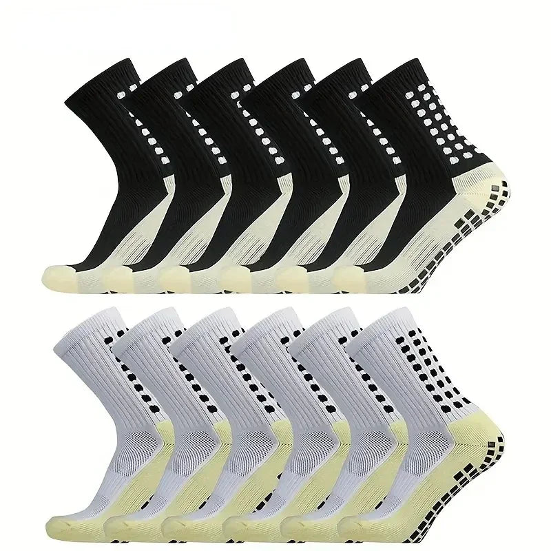 Anti Slip Soccer Socks - Breathable Outdoor Sport Grip Cotton Spandex Crew Socks - ZOOMNSTORE