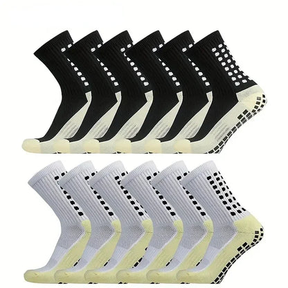 Anti Slip Soccer Socks - Breathable Outdoor Sport Grip Cotton Spandex Crew Socks - ZOOMNSTORE