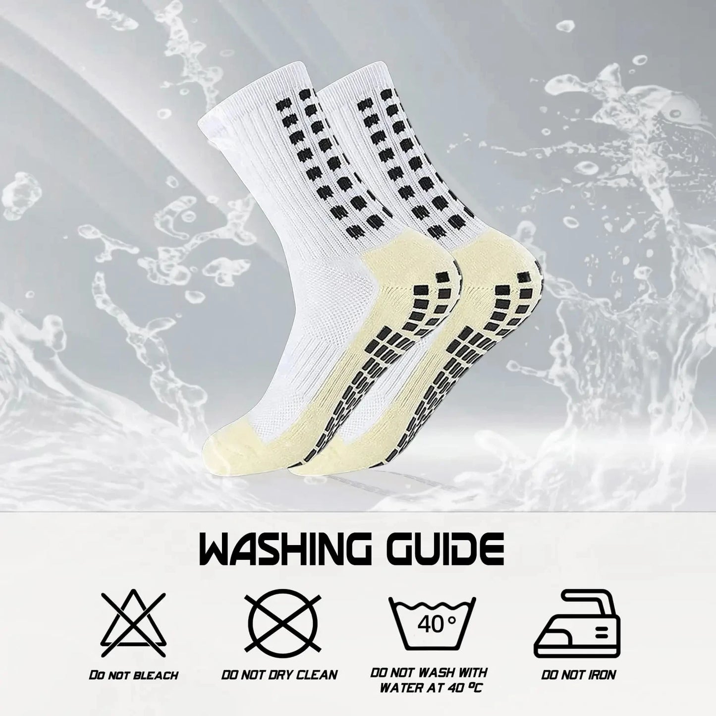 Anti Slip Soccer Socks - Breathable Outdoor Sport Grip Cotton Spandex Crew Socks - ZOOMNSTORE