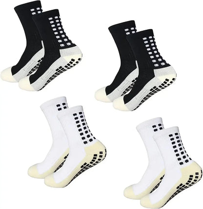 Anti Slip Soccer Socks - Breathable Outdoor Sport Grip Cotton Spandex Crew Socks - ZOOMNSTORE