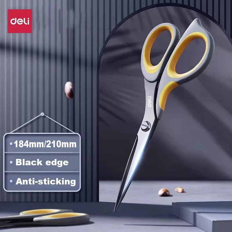 Deli 175mm Anti Stick Scissors Stationery Office Student DIY Hand Craft School Home Artistic paper Cutter Cutting Knife Tool - ZOOMNSTORE