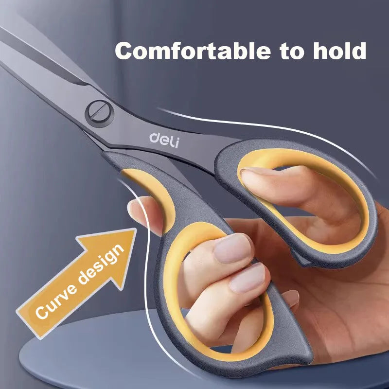 Deli 175mm Anti Stick Scissors Stationery Office Student DIY Hand Craft School Home Artistic paper Cutter Cutting Knife Tool - ZOOMNSTORE