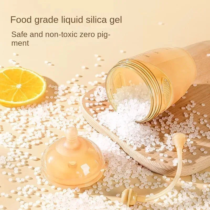 Baby Bottle 250/150ml Silver Nanoparticle Antibacterial Baby Silicone Bottle Baby Weaning Anti Suffocation Nipple Bottle - ZOOMNSTORE