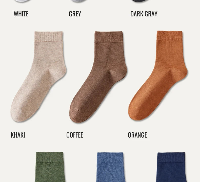 Antibacterial Bamboo Socks – Men’s Business Dress Socks, Thin Deodorant Crew, 5-Pack - ZOOMNSTORE