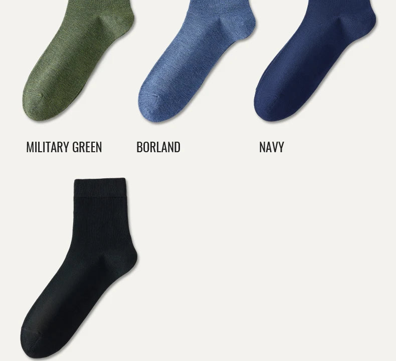 Antibacterial Bamboo Socks – Men’s Business Dress Socks, Thin Deodorant Crew, 5-Pack - ZOOMNSTORE