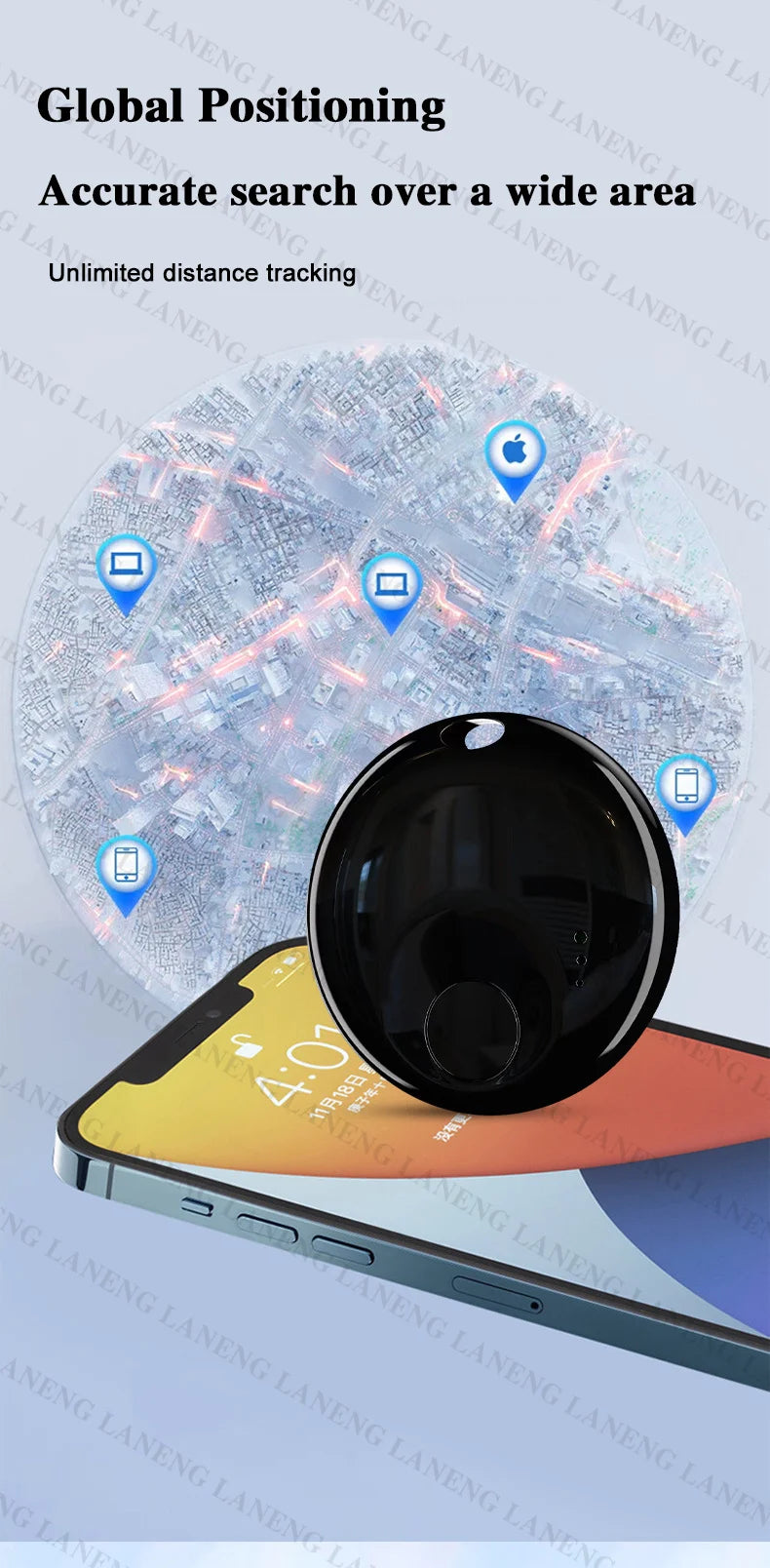 Apple Tracker GPS - Waterproof IP67 Smart Locator With Long Battery Life & Replaceable Lithium Battery - ZOOMNSTORE