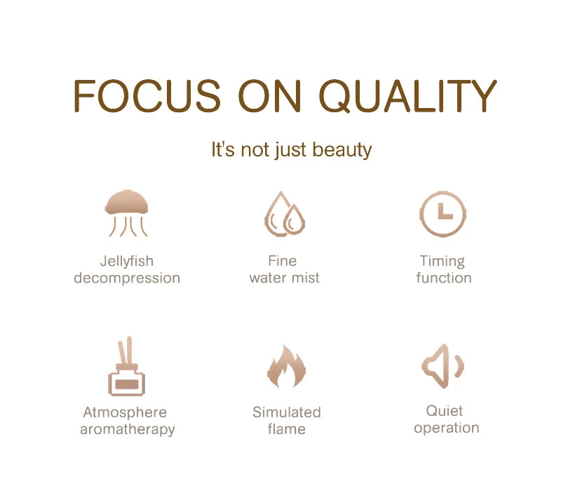 Aroma Diffuser - KINSCOTER Volcano Flame Humidifier with Jellyfish Smoke Ring 360ml - ZOOMNSTORE