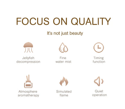 Aroma Diffuser - KINSCOTER Volcano Flame Humidifier with Jellyfish Smoke Ring 360ml - ZOOMNSTORE