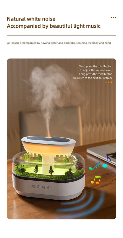 Aroma Humidifier - Raindrop Ultrasonic Mist Diffuser with Colorful Night Light & White Noise - ZOOMNSTORE