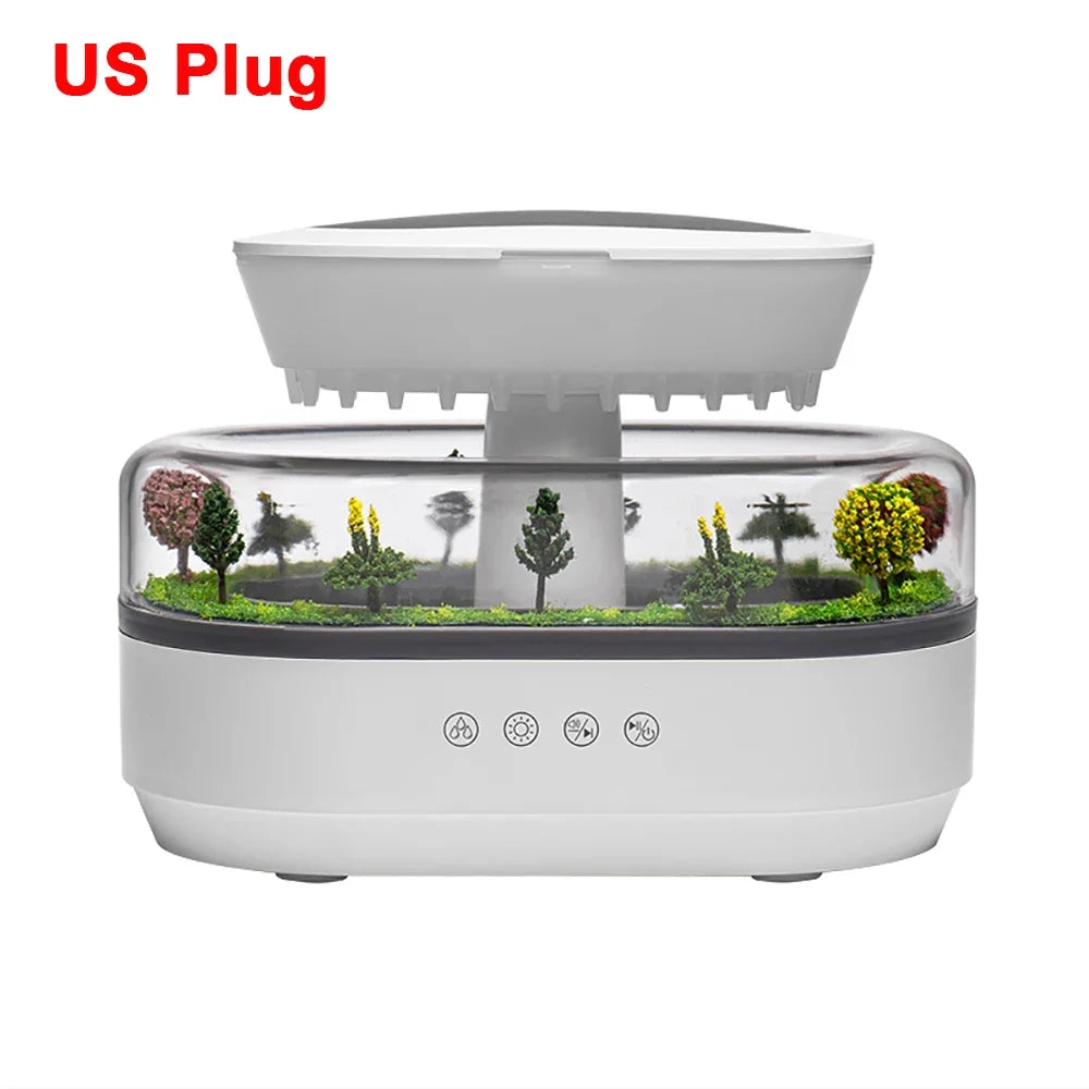 Aroma Humidifier - Raindrop Ultrasonic Mist Diffuser with Colorful Night Light & White Noise - ZOOMNSTORE