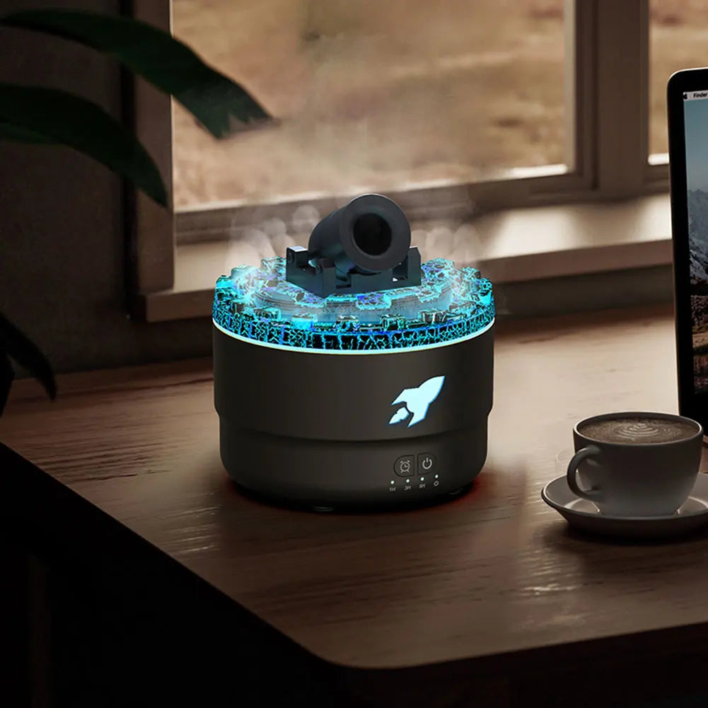 Aromatherapy Humidifier - Portable Turret Shaped Cannon Blast Diffuser With Mist - ZOOMNSTORE