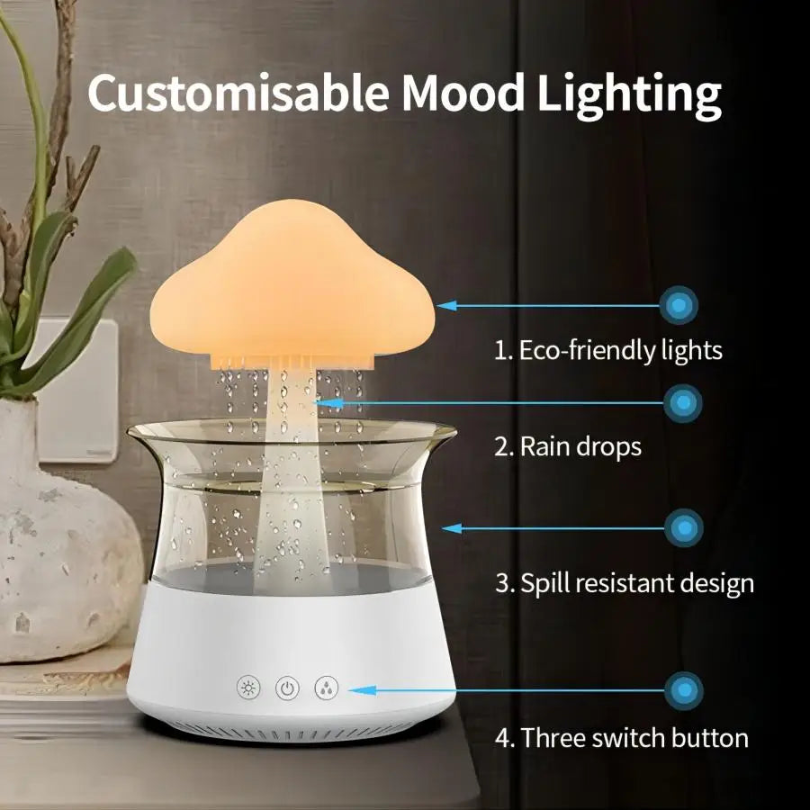 Aromatherapy Humidifier - Relax Cloud Rain Diffuser with Colorful Ultrasonic Lamp - ZOOMNSTORE