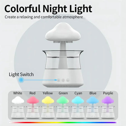 Aromatherapy Humidifier - Relax Cloud Rain Diffuser with Colorful Ultrasonic Lamp - ZOOMNSTORE