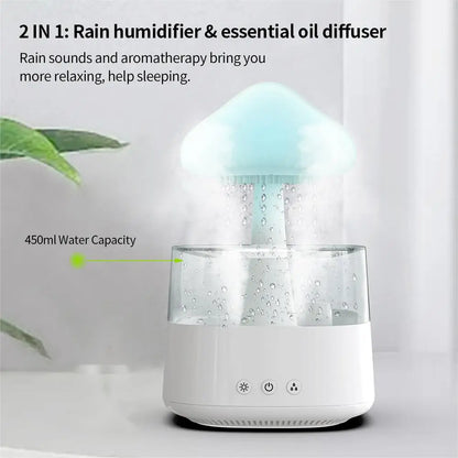 Aromatherapy Humidifier - Relax Cloud Rain Diffuser with Colorful Ultrasonic Lamp - ZOOMNSTORE