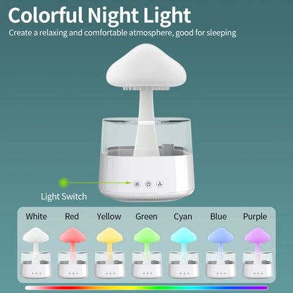 Aromatherapy Humidifier - Relax Cloud Rain Diffuser with Colorful Ultrasonic Lamp - ZOOMNSTORE