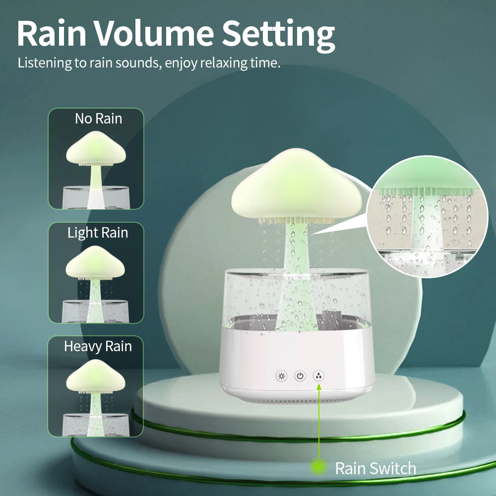 Aromatherapy Humidifier - Relax Cloud Rain Diffuser with Colorful Ultrasonic Lamp - ZOOMNSTORE